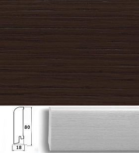 Плинтус шпонированный Pedross 80x18мм Дуб Кофе, 1 м.п.